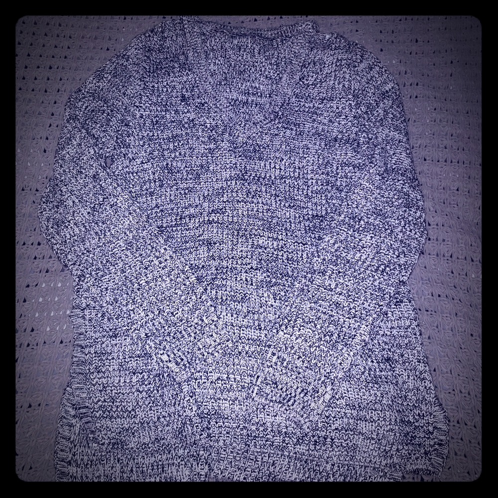 Black and white knitted sweater